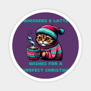 I Love Coffee Christmas And Cats, Cat And Coffee Magnet